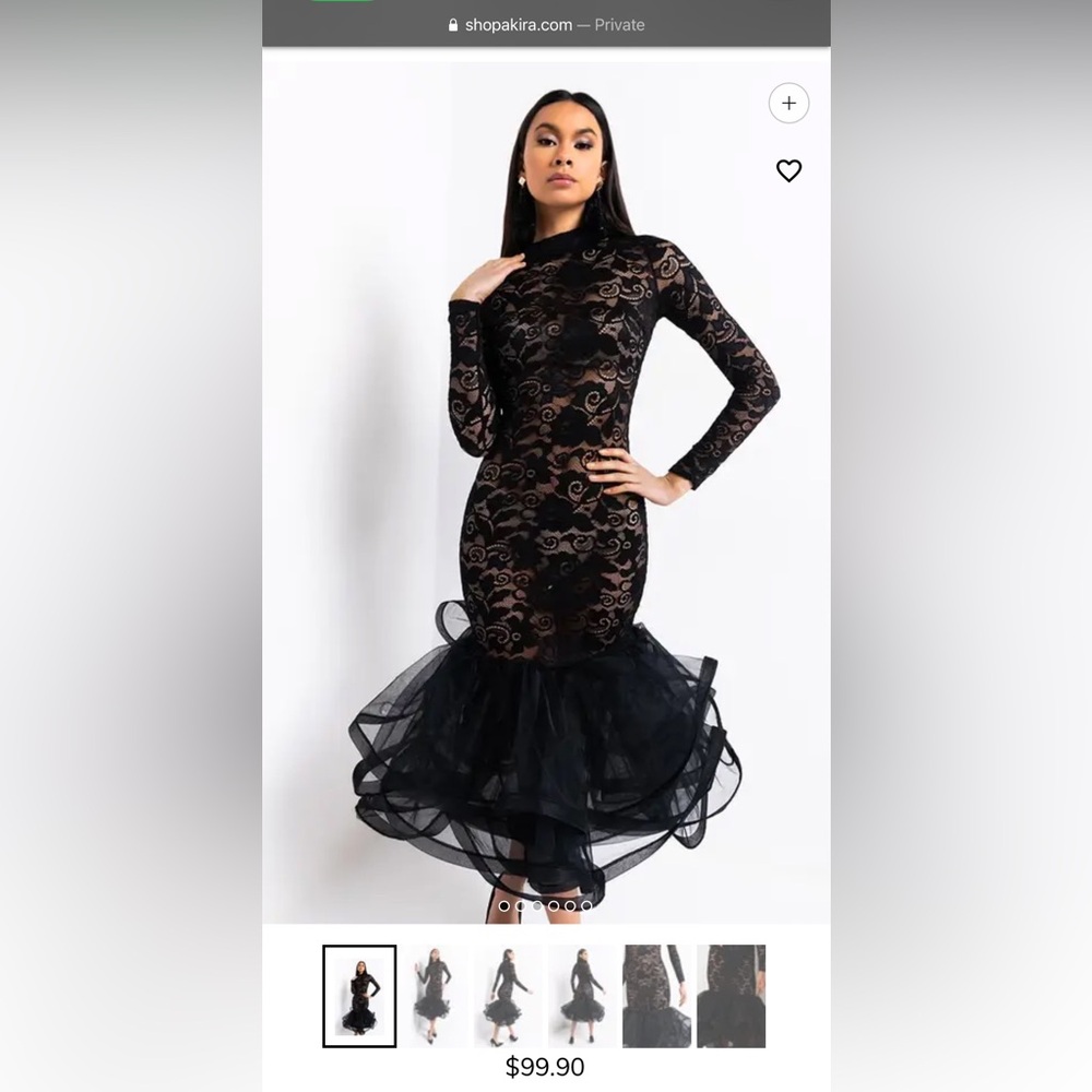 Mesh/Lace dress - Black - good quality